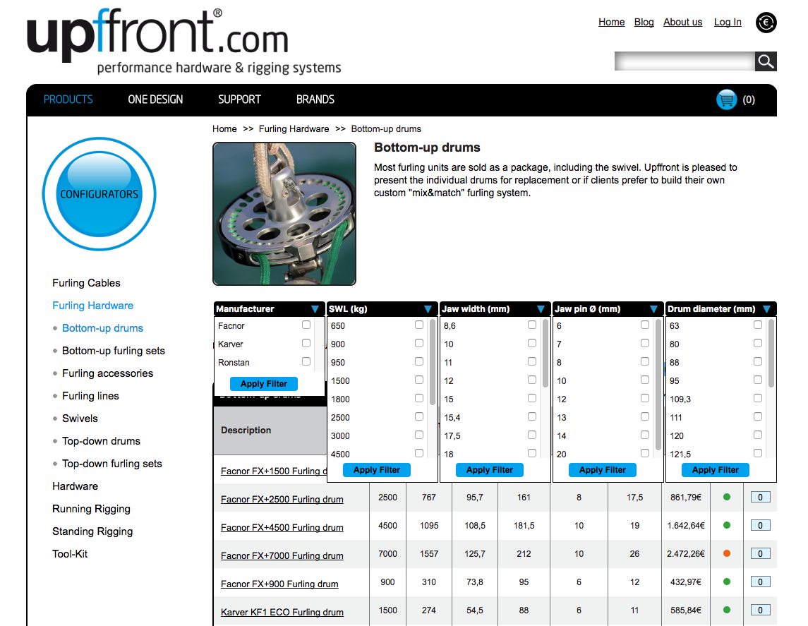 upffront.com Filtres